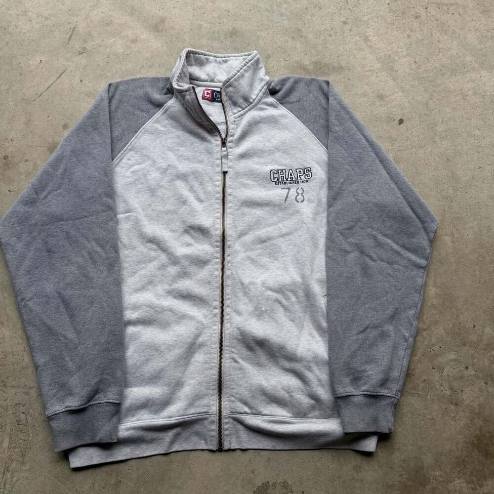 Chaps Est. 1978 Full Zip Sweatshirt Gray Size Large